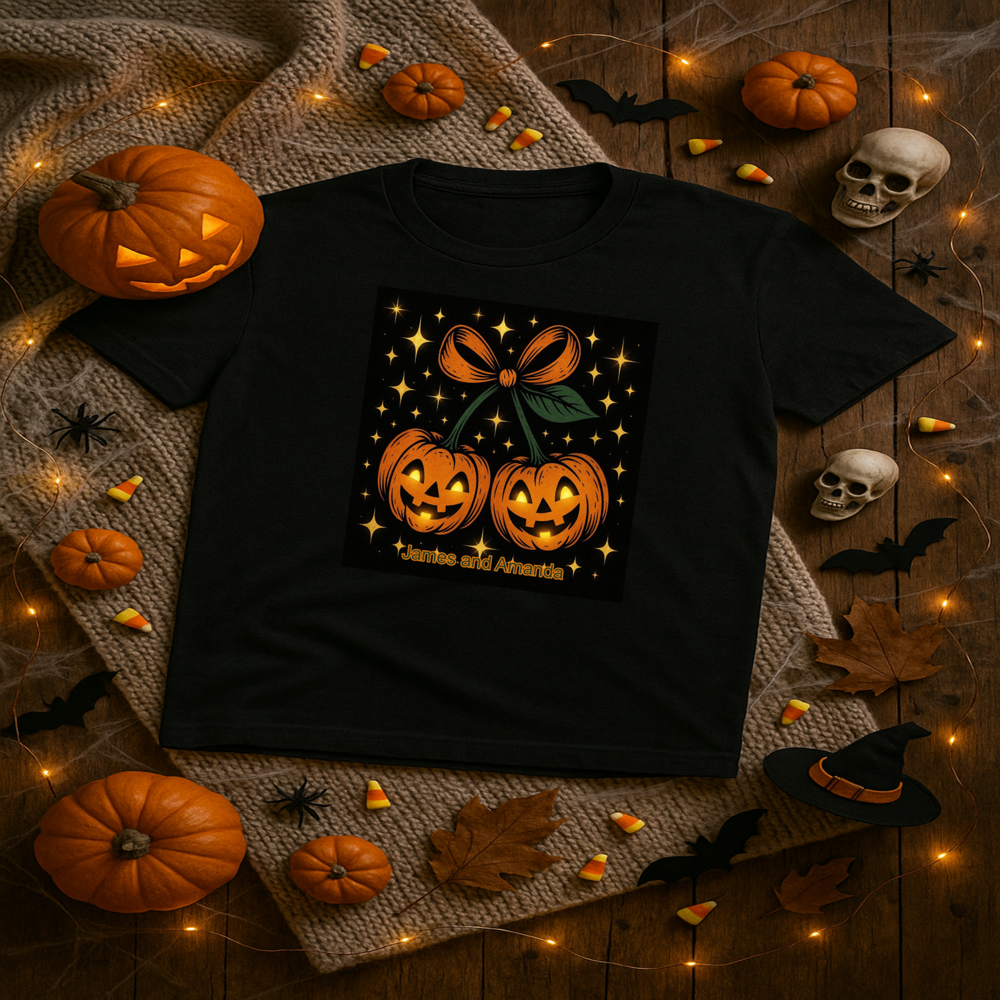 Two happy pumpkin Personalized T shirt