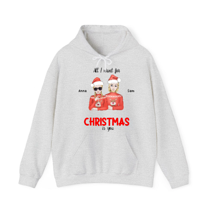 All I Want for Christmas is You - Personalized Hoodie for Couple