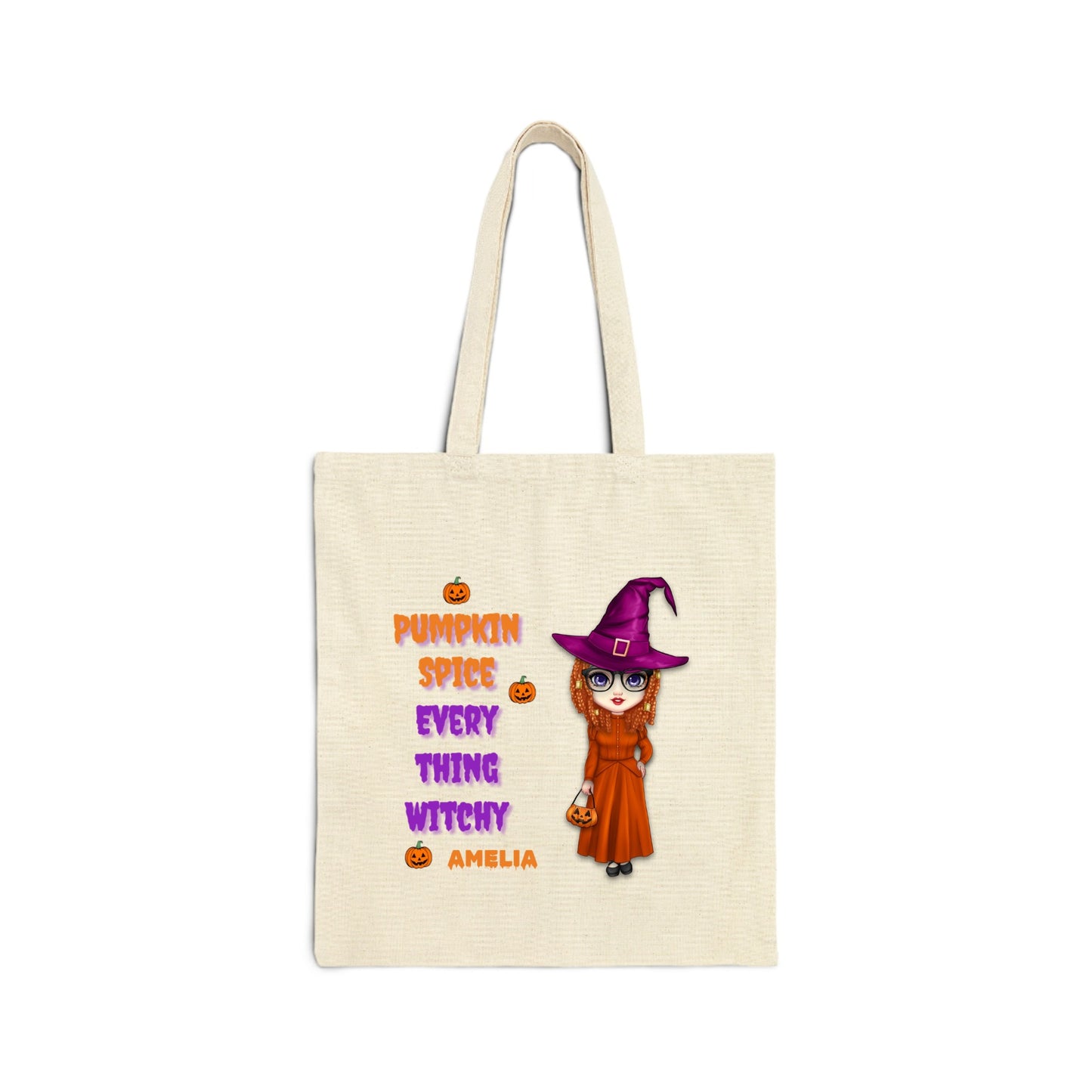 Pumpkin spice Witch Personalized Tote Bag